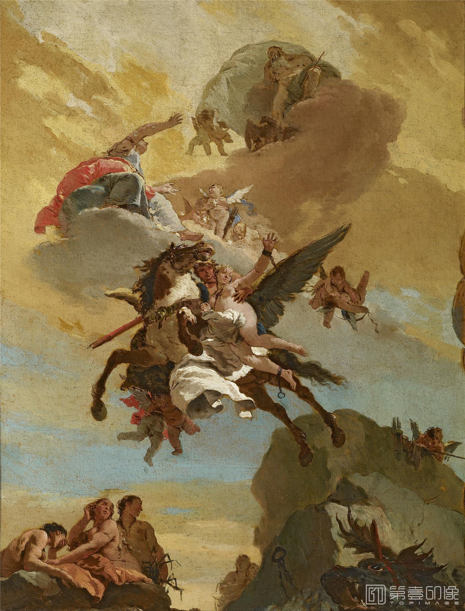 油画-美国弗里克美术馆藏画-Giovanni Battista Tiepolo - Perseus and Andromeda, 1730-077